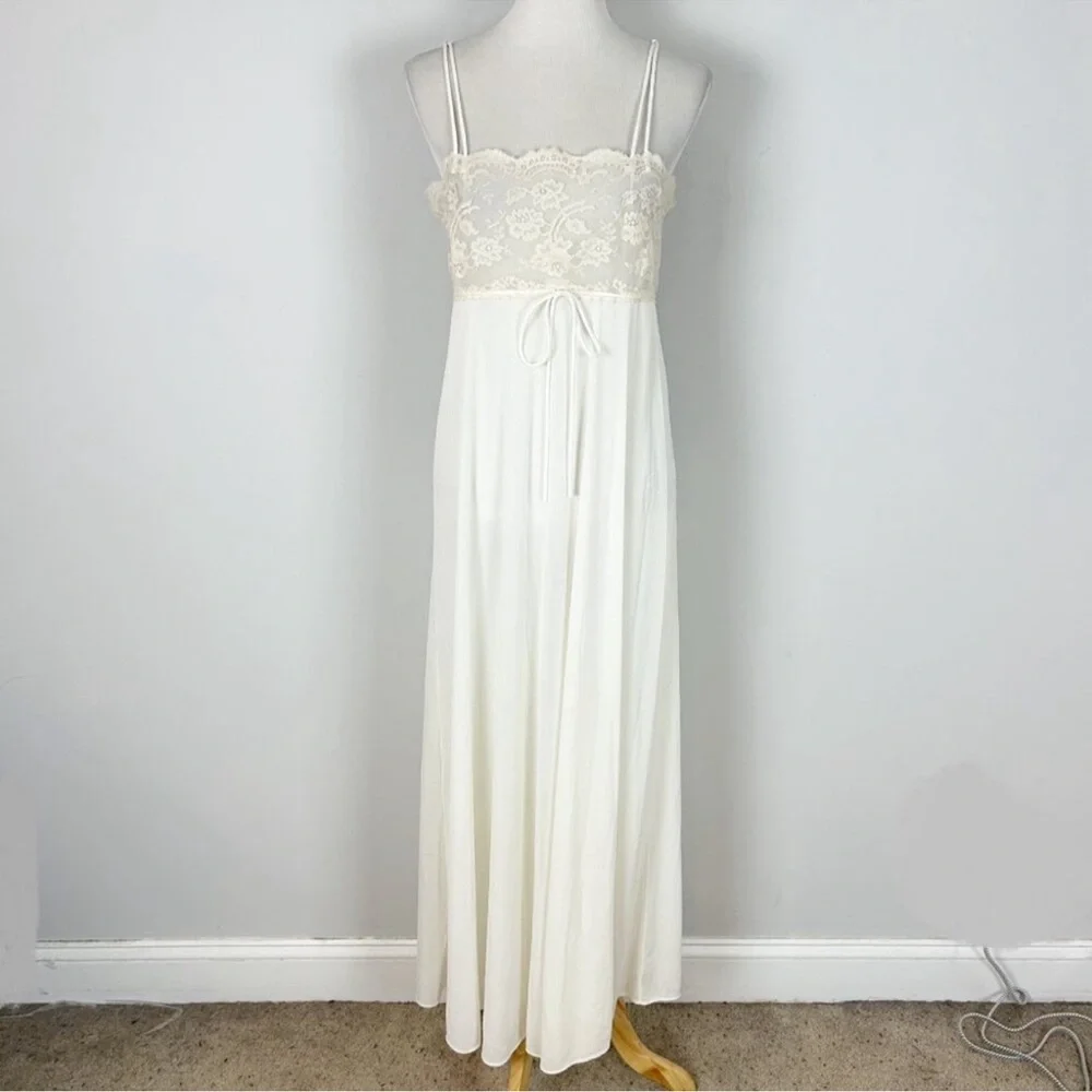 Vintage Eve Stillman Long Nightgown Lace Bodice - Picture 2 of 7